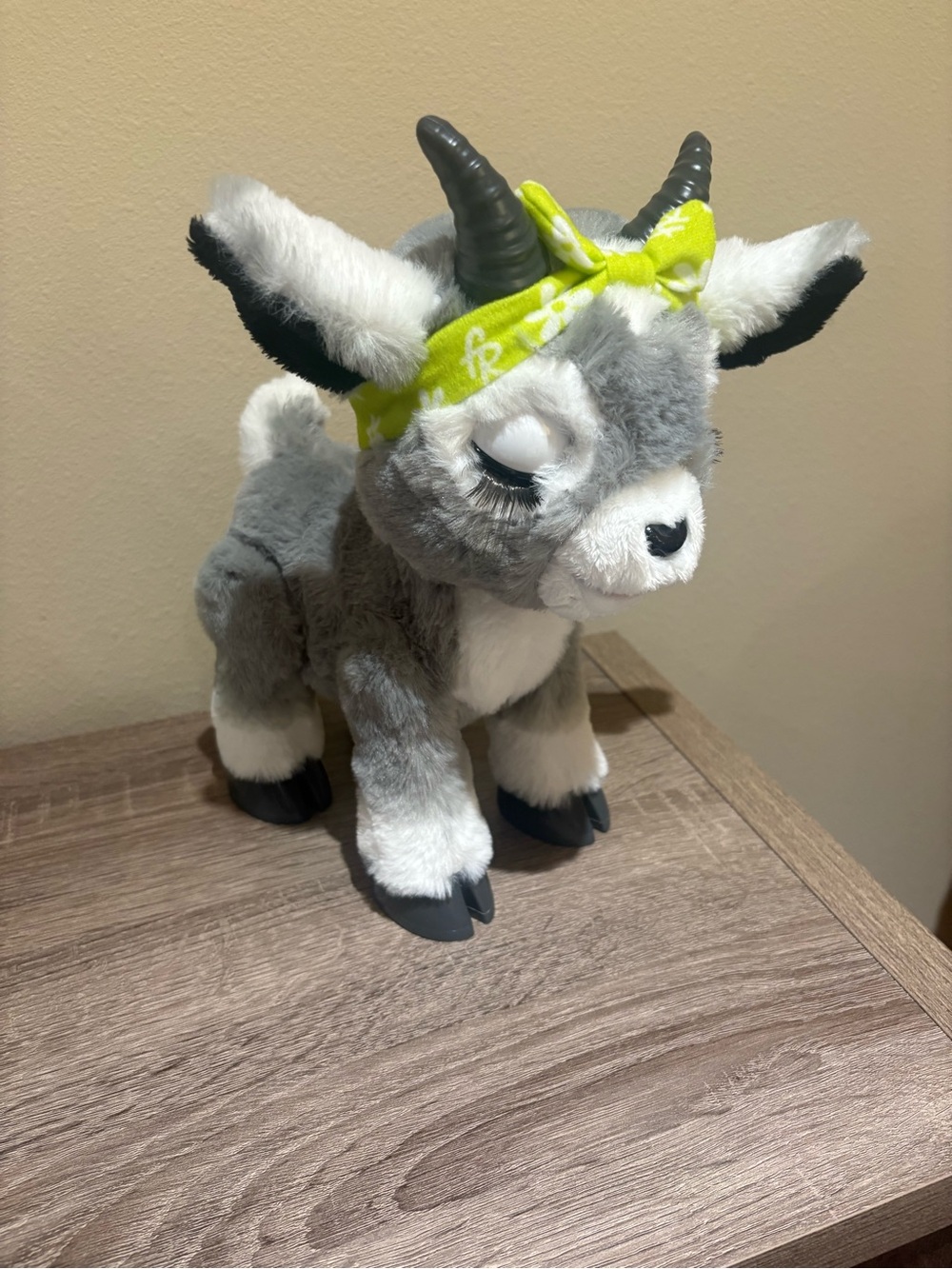 Furreal Grey Goat with Lime Green Bandana - Kids Accessories